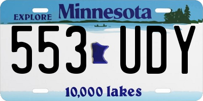 MN license plate 553UDY