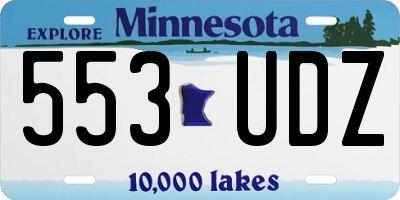 MN license plate 553UDZ