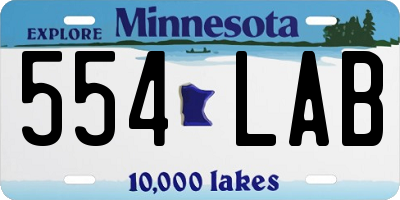 MN license plate 554LAB