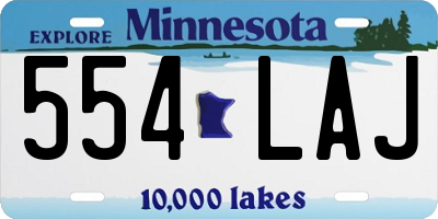 MN license plate 554LAJ