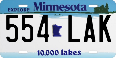 MN license plate 554LAK