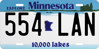 MN license plate 554LAN