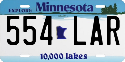 MN license plate 554LAR