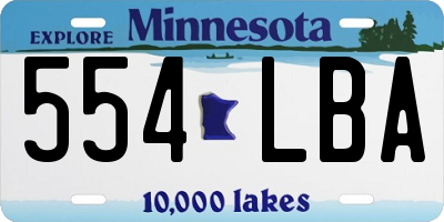 MN license plate 554LBA