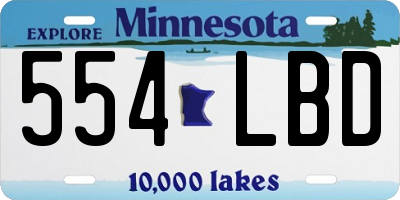 MN license plate 554LBD