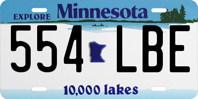 MN license plate 554LBE