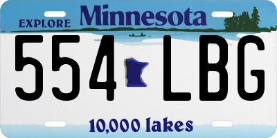 MN license plate 554LBG