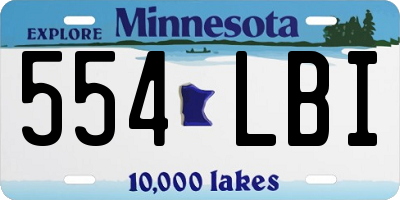 MN license plate 554LBI