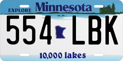 MN license plate 554LBK
