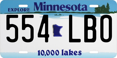 MN license plate 554LBO