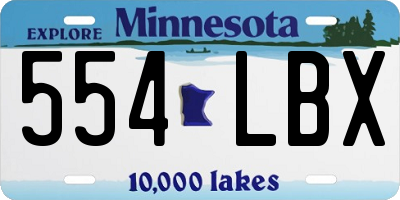 MN license plate 554LBX