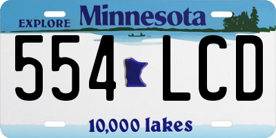 MN license plate 554LCD