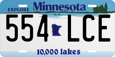 MN license plate 554LCE