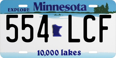 MN license plate 554LCF