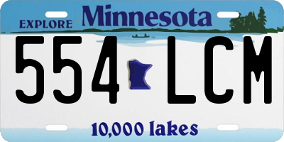MN license plate 554LCM