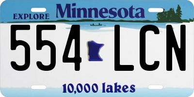 MN license plate 554LCN