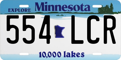 MN license plate 554LCR