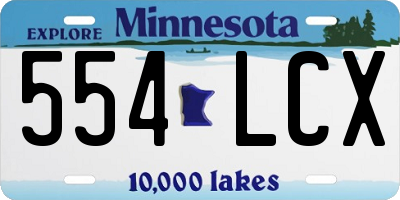 MN license plate 554LCX
