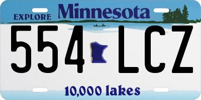 MN license plate 554LCZ