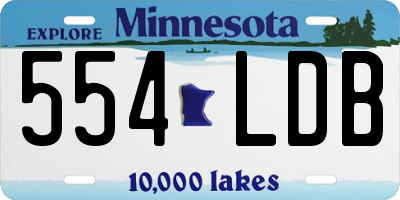 MN license plate 554LDB