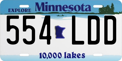 MN license plate 554LDD