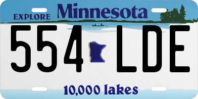 MN license plate 554LDE