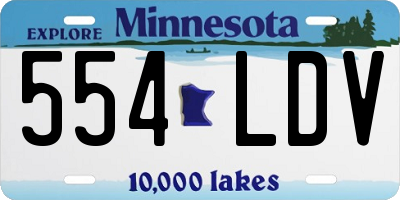 MN license plate 554LDV