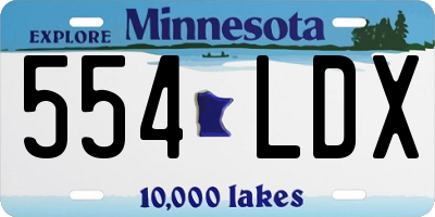 MN license plate 554LDX
