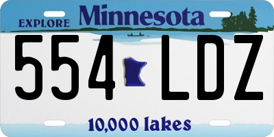 MN license plate 554LDZ