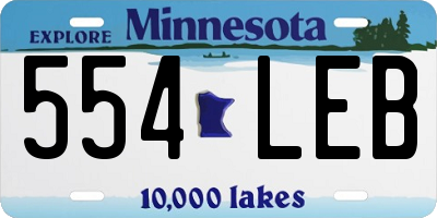 MN license plate 554LEB