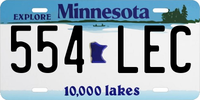 MN license plate 554LEC
