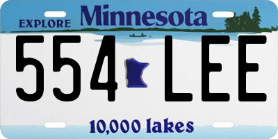 MN license plate 554LEE