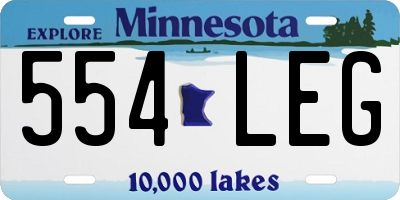 MN license plate 554LEG