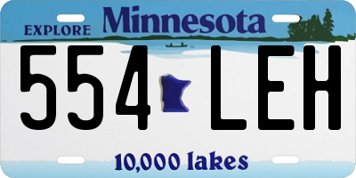 MN license plate 554LEH