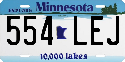 MN license plate 554LEJ
