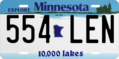 MN license plate 554LEN
