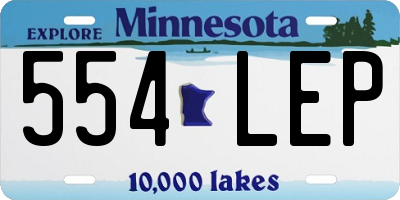 MN license plate 554LEP