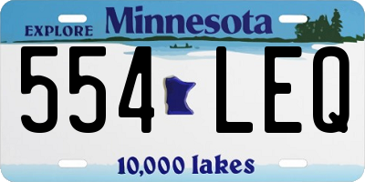 MN license plate 554LEQ