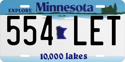 MN license plate 554LET