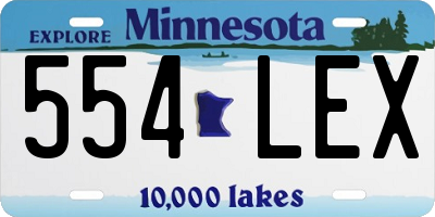 MN license plate 554LEX