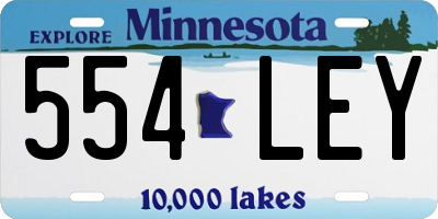MN license plate 554LEY