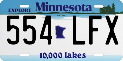 MN license plate 554LFX