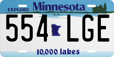 MN license plate 554LGE