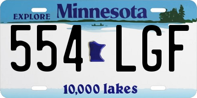 MN license plate 554LGF