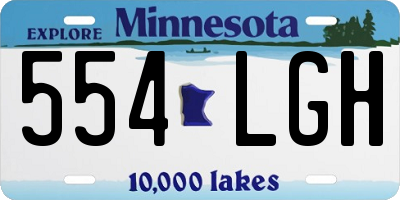MN license plate 554LGH