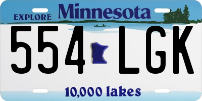 MN license plate 554LGK