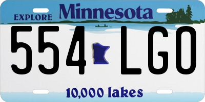 MN license plate 554LGO