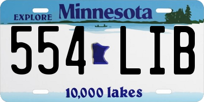 MN license plate 554LIB