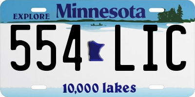 MN license plate 554LIC