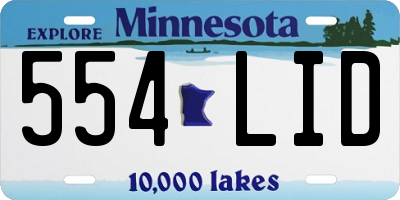 MN license plate 554LID